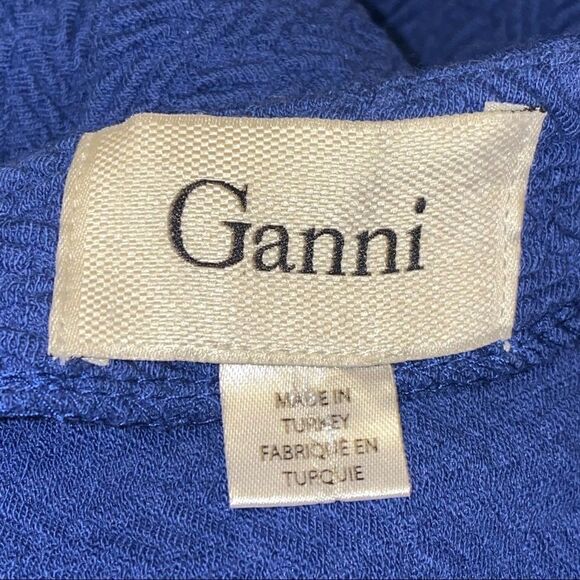 Ganni textured blue 3/4 sleeve dress - Picture 9 of 11